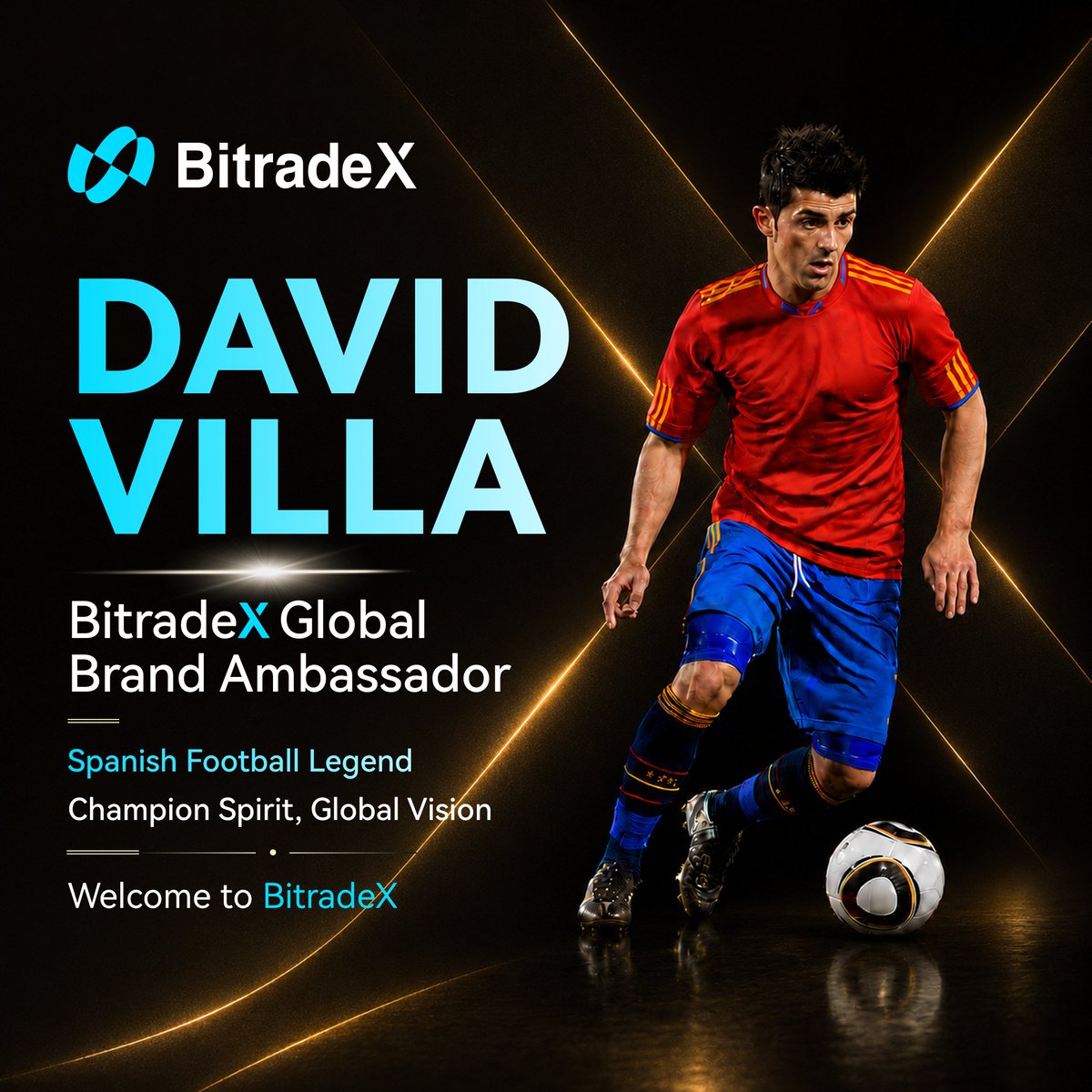 David Villa — World Cup champion and BitradeX Global Brand Ambassador